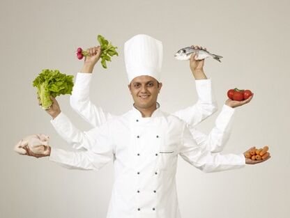 The chef symbolizes the six petal diet