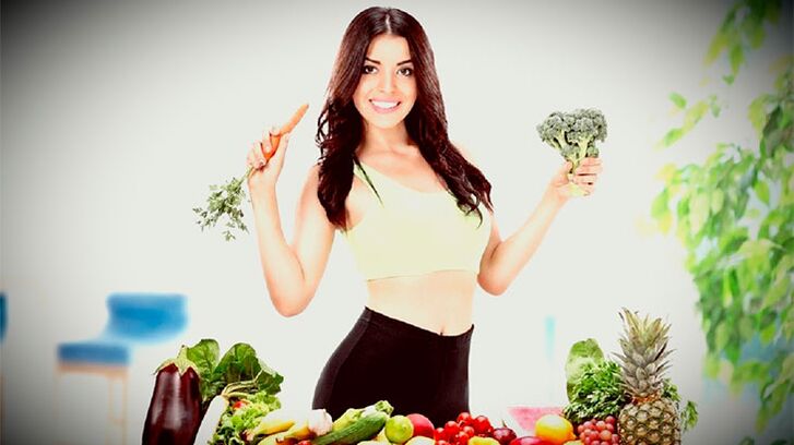 Slim vegetable girl